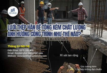 Lưới thép hàn bê tông kém chất lượng ảnh hưởng công trình như thế nào?