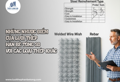 Những nhược điểm của lưới thép hàn bê tông so với các loại thép khác