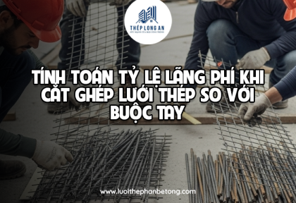 Tính toán tỷ lệ lãng phí khi cắt ghép lưới thép so với buộc tay