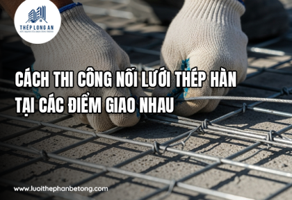 Cách thi công nối lưới thép hàn tại các điểm giao nhau