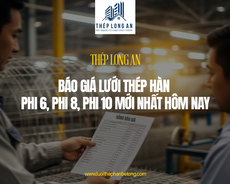 Báo giá lưới thép hàn phi 6, phi 8, phi 10 mới nhất hôm nay tại Lưới Thép Hàn Long An