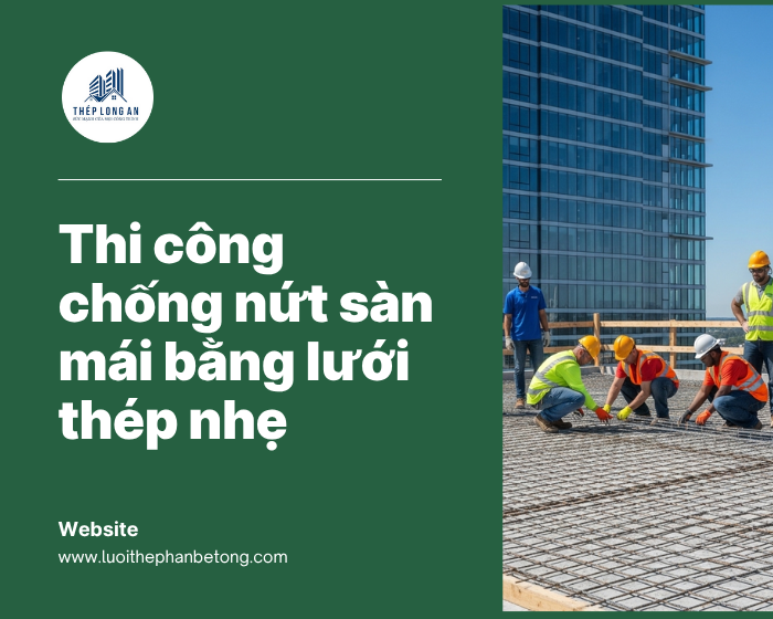 Thi công chống nứt sàn mái bằng lưới thép nhẹ tại Lưới Thép Hàn Long An