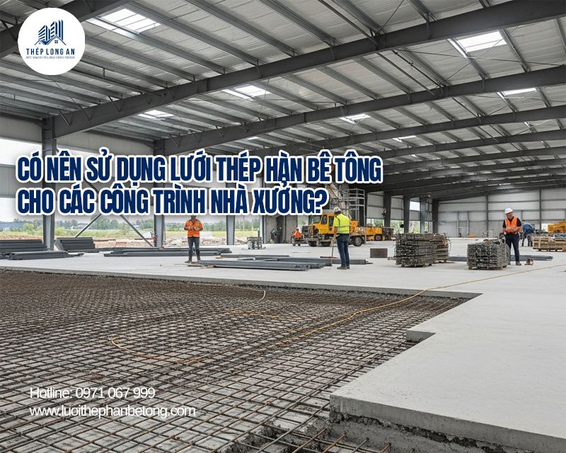 Có nên sử dụng lưới thép hàn bê tông cho các công trình nhà xưởng? tại Lưới Thép Hàn Long An
