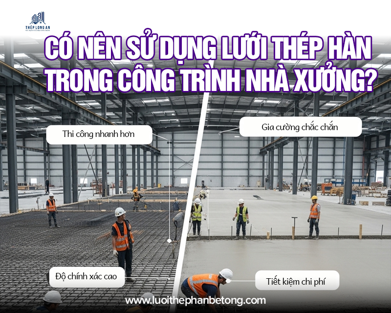 Có nên sử dụng lưới thép hàn trong công trình nhà xưởng? Lưới Thép Hàn Long An