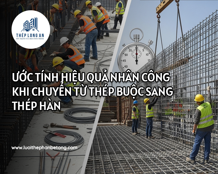 Ước tính hiệu quả nhân công khi chuyển từ thép buộc sang thép hàn tại Lưới Thép Hàn Long An