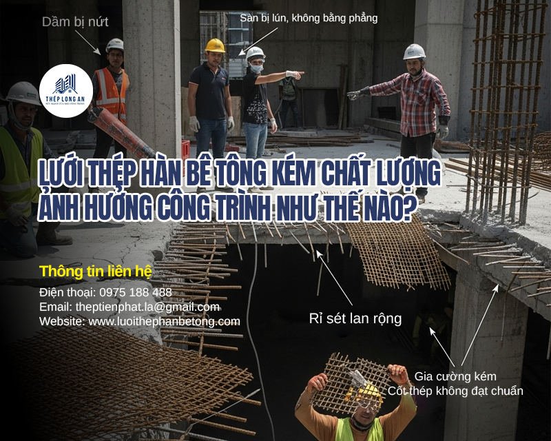 Lưới thép hàn bê tông kém chất lượng ảnh hưởng công trình như thế nào? Lưới thép hàn bê tông