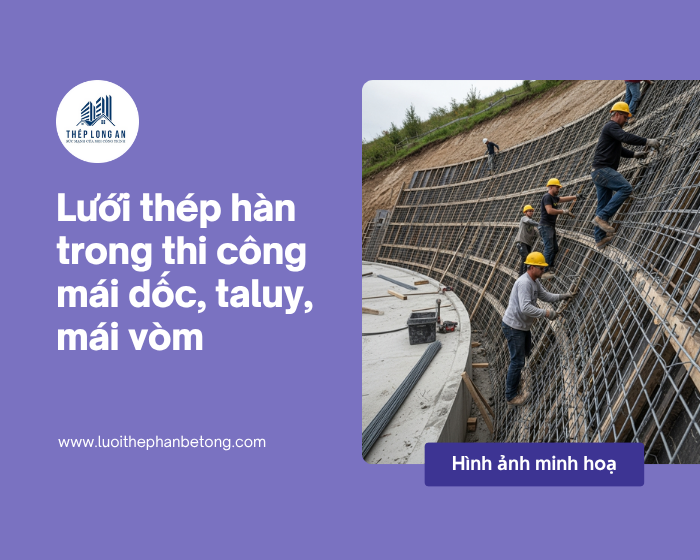 Lưới thép hàn trong thi công mái dốc, taluy, mái vòm tại Lưới Thép Hàn Long An