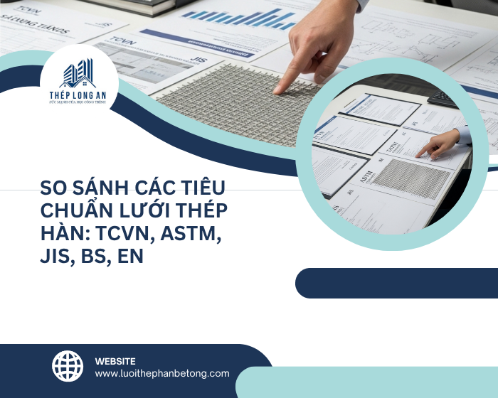 So sánh các tiêu chuẩn lưới thép hàn: TCVN, ASTM, JIS, BS, EN tại Lưới Thép Hàn Long An