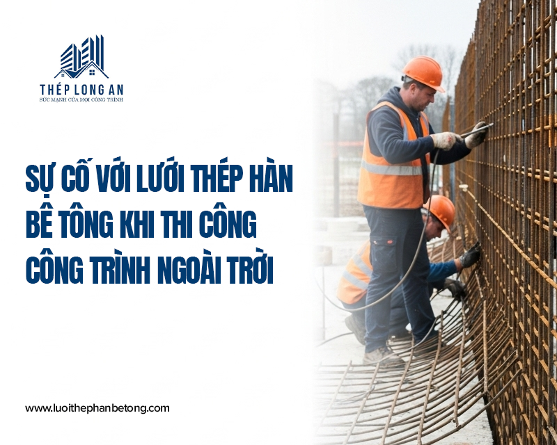 Sự cố với lưới thép hàn bê tông khi thi công công trình ngoài trời tại Lưới Thép Hàn Long An