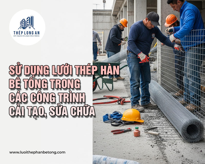 Sử dụng lưới thép hàn bê tông trong các công trình cải tạo, sửa chữa tại Lưới Thép Hàn Long An
