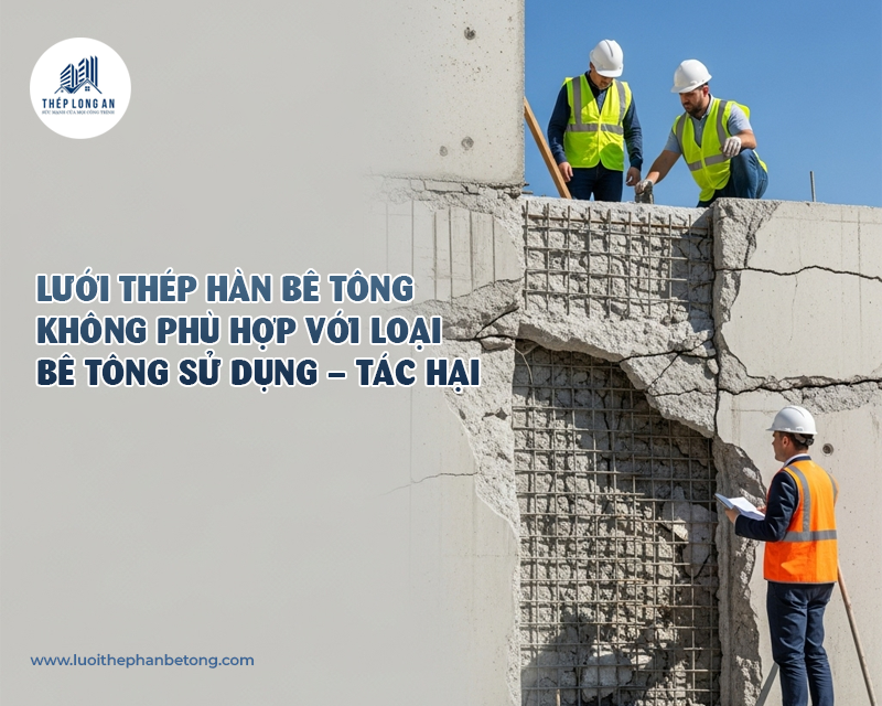 Lưới thép hàn bê tông không phù hợp với loại bê tông sử dụng – Tác hại của nó. Lưới Thép Hàn Long An 